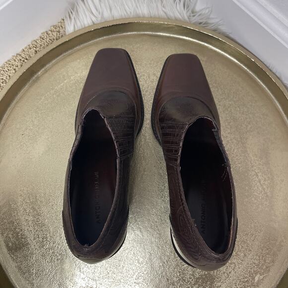 ANTONIO MELANI Brown Leather Booties Size 9 - Picture 8 of 12